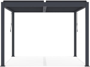 Pergola bioclimatica con LED in alluminio "Windsor" 3 x 3 - Grigio