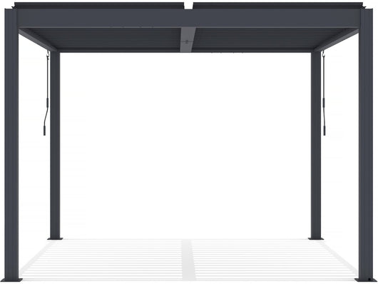 Pergola bioclimatica con LED in alluminio "Windsor" 3 x 3 - Grigio