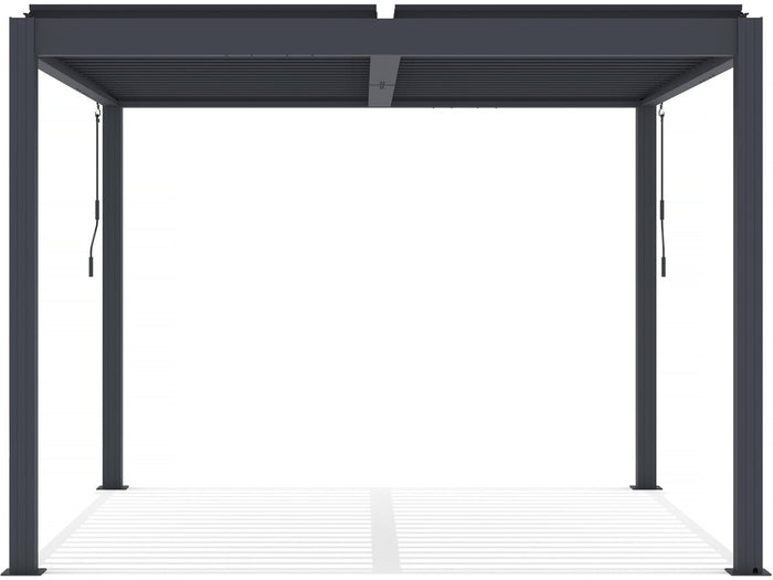 Pergola bioclimatica con LED in alluminio "Windsor" 3 x 3 - Grigio