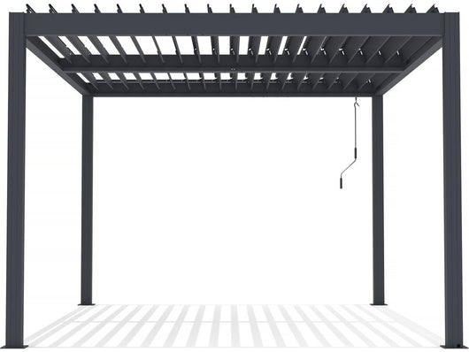 Pergola bioclimatica "Windsor" in alluminio con led 3 x 4 - Grigio