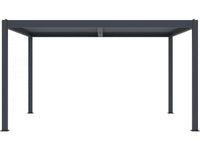 Pergola bioclimatica motorizzata a led "Windsor" in alluminio 3 x 4 - Grigio