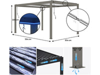 Pergola bioclimatica "Windsor" - 3 x 4 m - Taupe