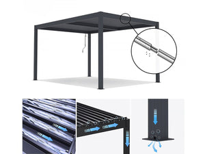 Pergola bioclimatica "Windsor" in alluminio - 3 x 4 m - Antracite