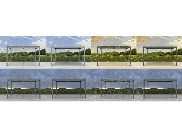 Pergola bioclimatique "Windsor" - 3 x 4 m - Taupe