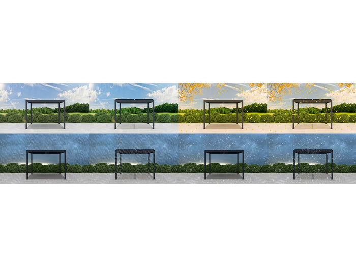 Pergola bioclimatica in alluminio "Windsor" - 3 x 3 m - Antracite