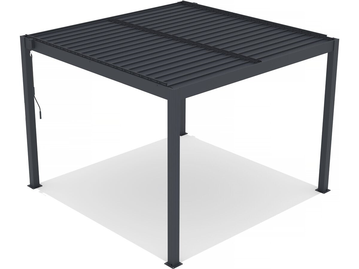 Pergola bioclimatica in alluminio "Windsor" - 3 x 3 m - Antracite