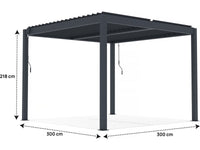 Pergola bioclimatica in alluminio "Windsor" - 3 x 3 m - Antracite