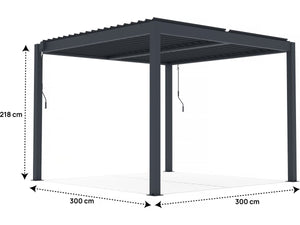 Pergola bioclimatica in alluminio "Windsor" - 3 x 3 m - Antracite