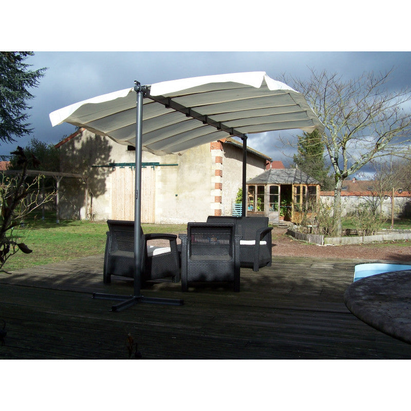 Pergola in Acciaio A Baldacchino 250x350x220 con Telo Estendibile e Pieghevole