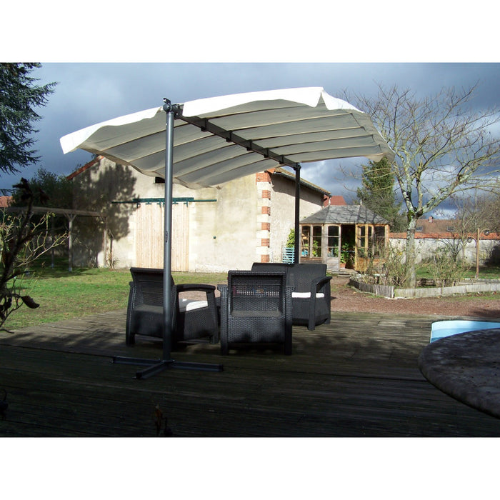 Pergola in Acciaio A Baldacchino 250x350x220 con Telo Estendibile e Pieghevole