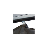 Pergola in Alluminio a 7 Lamburde - Struttura Bianca - Telo Copertura Grigio 280 Gr/Mq