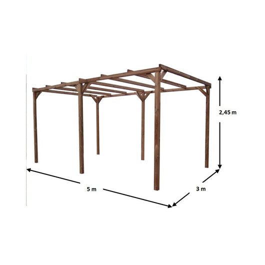 Pergola Thonon in Legno Trattato 296x492 Senza Copertura