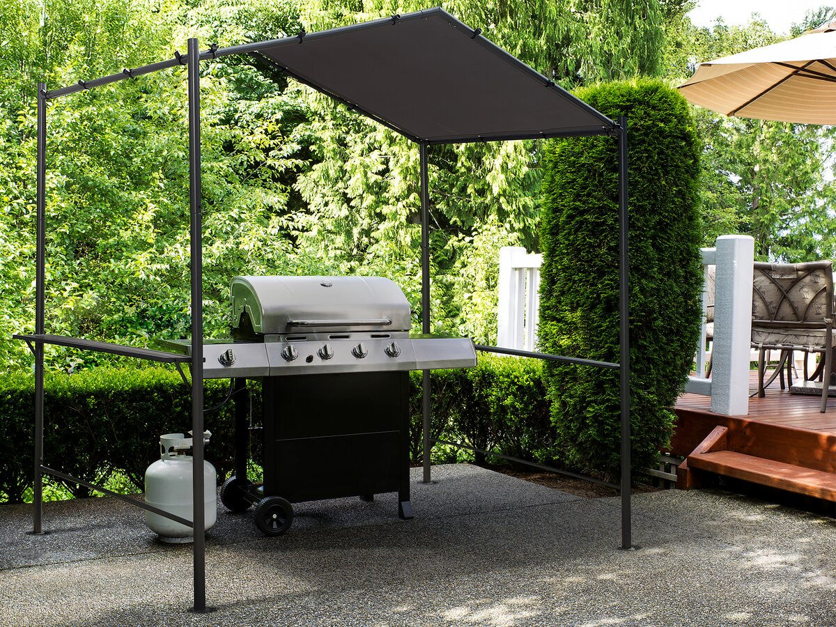 Gazebo pergolato per barbecue - 277 x 149 cm - Antracite