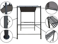 Gazebo pergolato per barbecue - 277 x 149 cm - Antracite