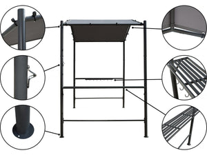 Gazebo pergolato per barbecue - 277 x 149 cm - Antracite