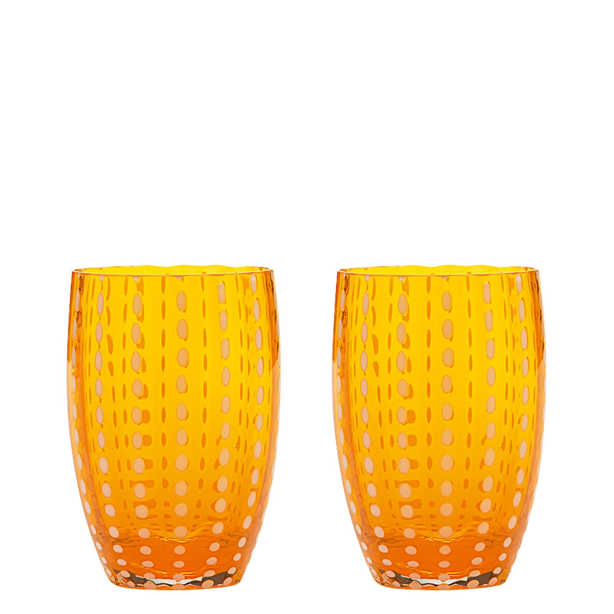Zafferano Perle Bicchiere Colori misti 1 - Vetro Colorato Soffiato a Bocca, 32 cl, Lavorato a Mano - Set 6 Tumblers Artigianali per Acqua o Cocktail
