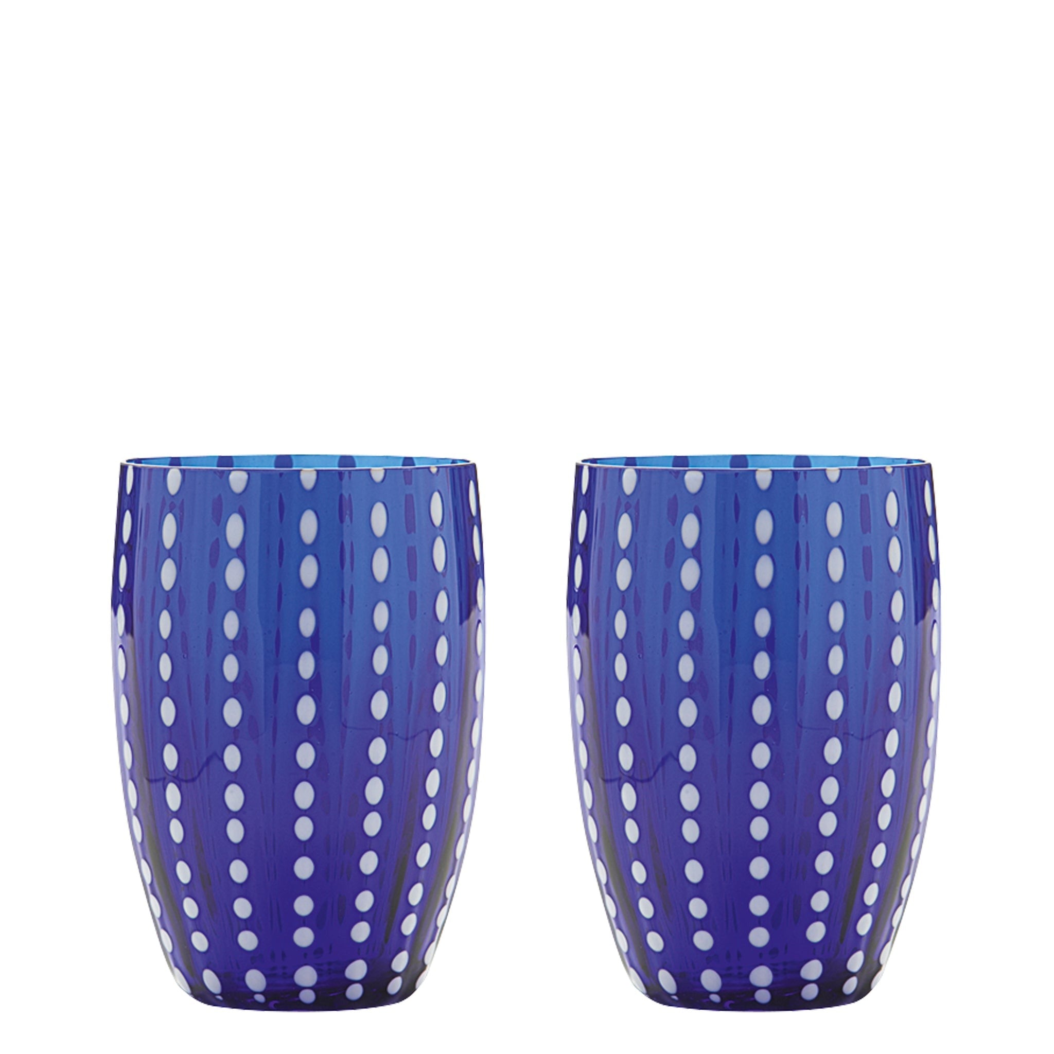 Zafferano Perle Bicchiere Colori misti 1 - Vetro Colorato Soffiato a Bocca, 32 cl, Lavorato a Mano - Set 6 Tumblers Artigianali per Acqua o Cocktail