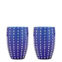 Zafferano Perle Bicchiere Colori misti 1 - Vetro Colorato Soffiato a Bocca, 32 cl, Lavorato a Mano - Set 6 Tumblers Artigianali per Acqua o Cocktail