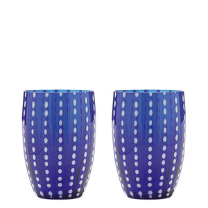 Zafferano Perle Bicchiere Colori misti 1 - Vetro Colorato Soffiato a Bocca, 32 cl, Lavorato a Mano - Set 6 Tumblers Artigianali per Acqua o Cocktail