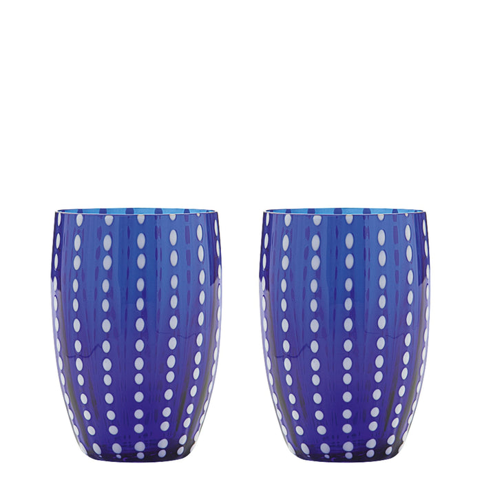 Zafferano Perle Bicchiere Colori misti 1 - Vetro Colorato Soffiato a Bocca, 32 cl, Lavorato a Mano - Set 6 Tumblers Artigianali per Acqua o Cocktail