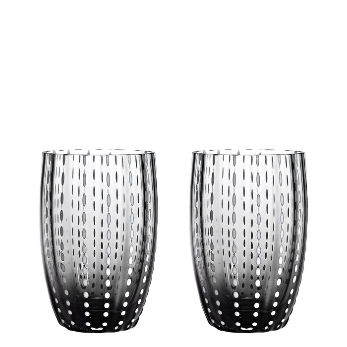 Zafferano Perle Bicchiere Colori misti 1 - Vetro Colorato Soffiato a Bocca, 32 cl, Lavorato a Mano - Set 6 Tumblers Artigianali per Acqua o Cocktail