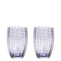 Zafferano Perle Bicchiere Lavanda - Vetro Colorato Soffiato a Bocca, 32 cl, Lavorato a Mano - Set da 2 Tumblers Artigianali per Acqua o Cocktail
