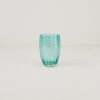 Zafferano Perle Bicchiere Verde - Vetro Colorato Soffiato a Bocca, 32 cl, Lavorato a Mano - Set da 2 Tumblers Artigianali per Acqua o Cocktail