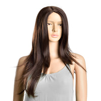 Parrucca da donna capelli voluminosi (lunghi 61cm ang) capelli lunghi / capelli finti - marrone [in.tec]