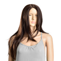 Parrucca da donna capelli voluminosi (lunghi 61cm ang) capelli lunghi / capelli finti - marrone [in.tec]