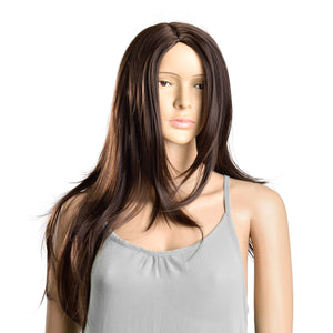 Parrucca da donna capelli voluminosi (lunghi 61cm ang) capelli lunghi / capelli finti - marrone [in.tec]