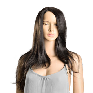 Parrucca da donna capelli voluminosi (lunghi 61cm ang) capelli lunghi / capelli finti - nera [in.tec]