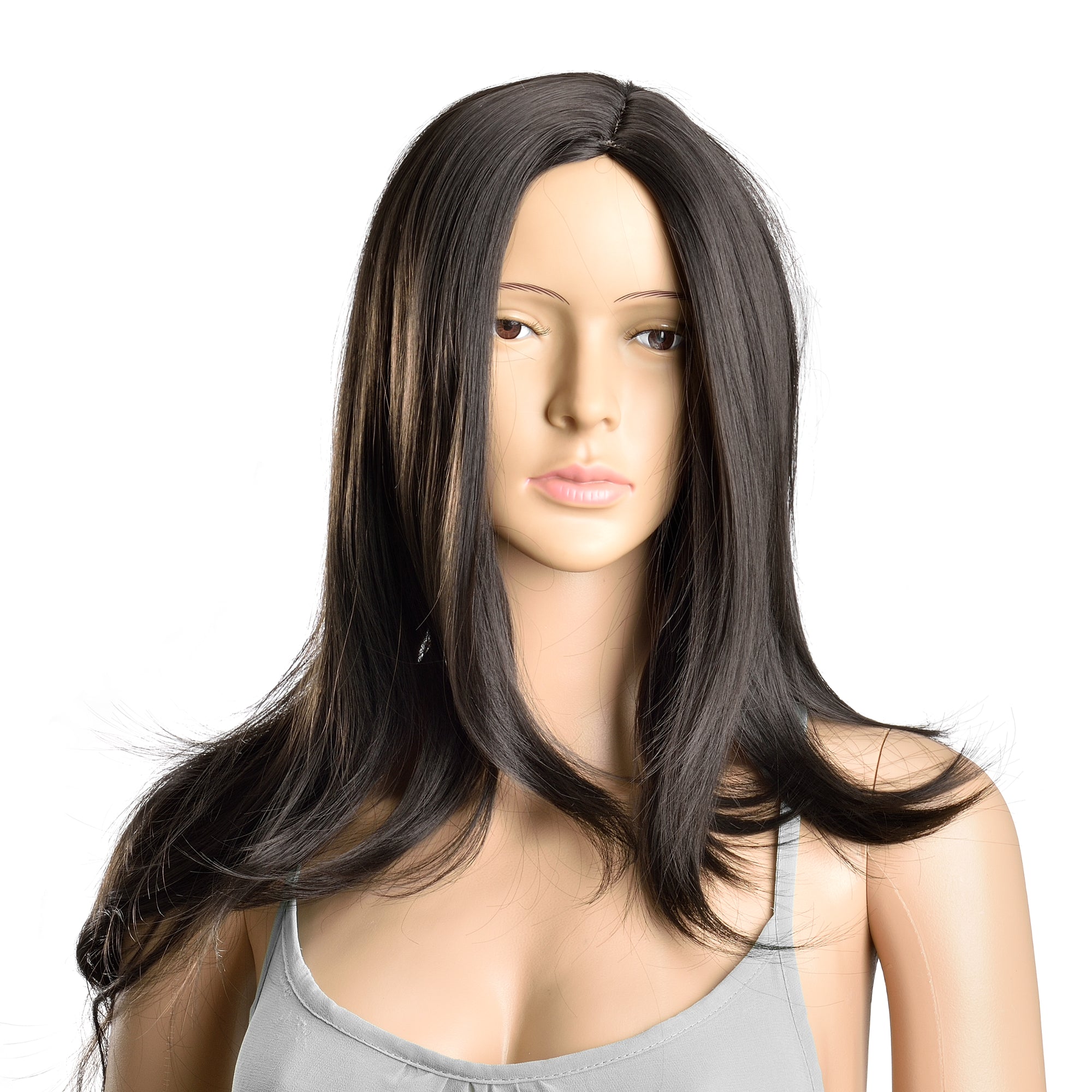 Parrucca da donna capelli voluminosi (lunghi 61cm ang) capelli lunghi / capelli finti - nera [in.tec]