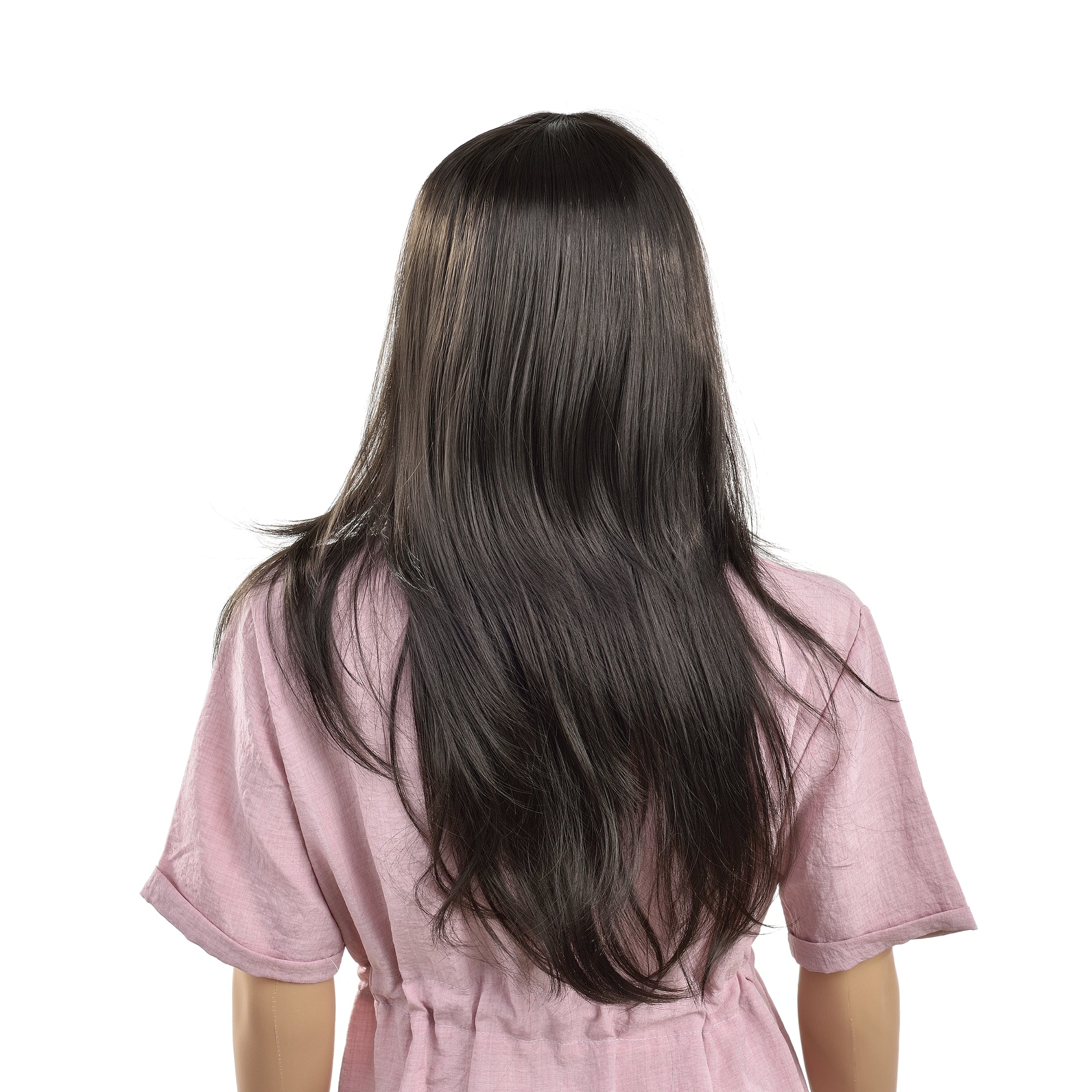 Parrucca da donna capelli voluminosi (lunghi 61cm ang) capelli lunghi / capelli finti - nera [in.tec]