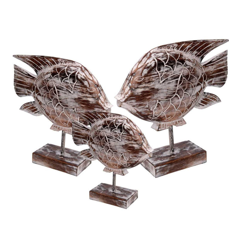 Pesce legno 1-3 naturale cm 36x10h38