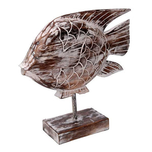 Pesce legno 1-3 naturale cm 36x10h38