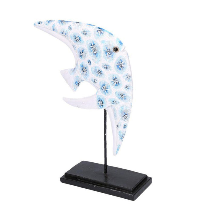 Pesce mare resina con decori cm 23x9,5h32
