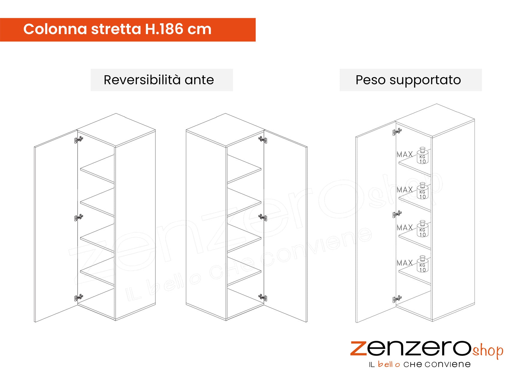 Colonna stretta a terra, Ardesia, Made in Italy, ZLCINFNPENEW74