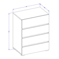 Piccolo buffet HAVANA – 4 cassetti – Bianco e nero – Design moderno e compatto