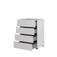 Piccolo buffet HAVANA – 4 cassetti – Bianco e nero – Design moderno e compatto