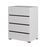 Piccolo buffet HAVANA – 4 cassetti – Bianco e nero – Design moderno e compatto