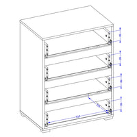 Piccolo buffet HAVANA – 4 cassetti – Bianco e nero – Design moderno e compatto