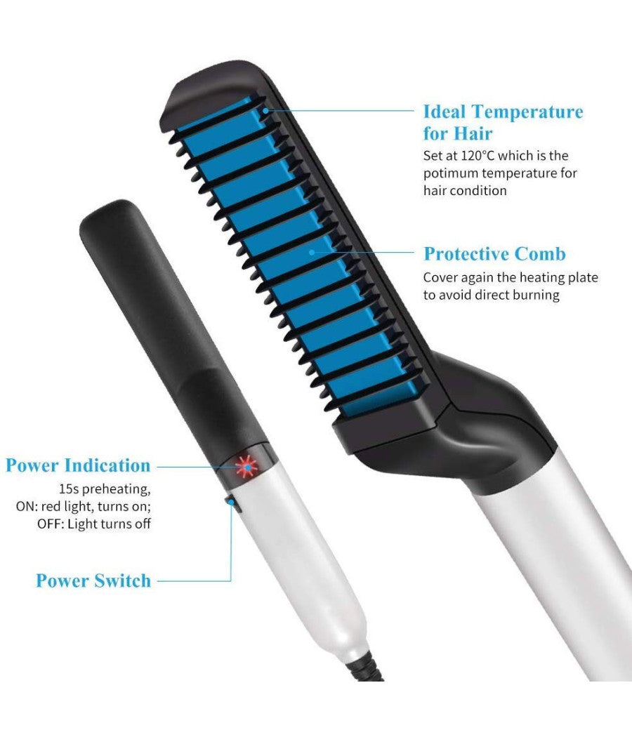 Pettine Elettrico Spazzola Per Capelli Professionale Lisci E Ricci Multifunzione         