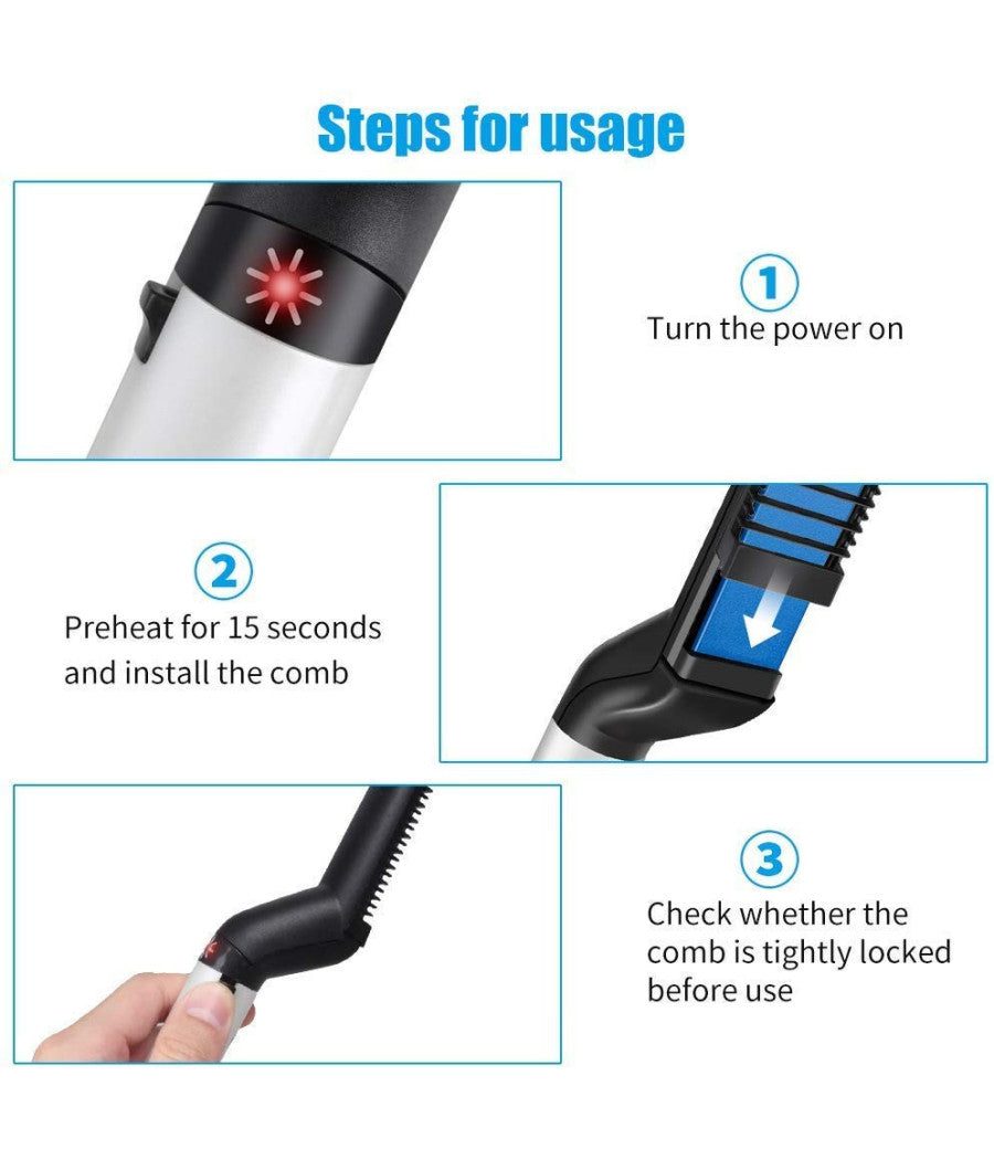 Pettine Elettrico Spazzola Per Capelli Professionale Lisci E Ricci Multifunzione         