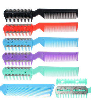 Pettine + Rasoio Con 2 Lame Districante Spazzola Per Animali Cane Gatto Pelo         