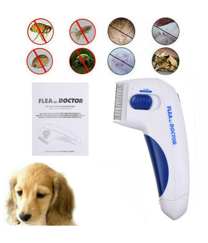 Trade Shop - Pettine Spazzola Elettrica Perfetto Per Pelo Gatto Cane Antipulci Batterie -