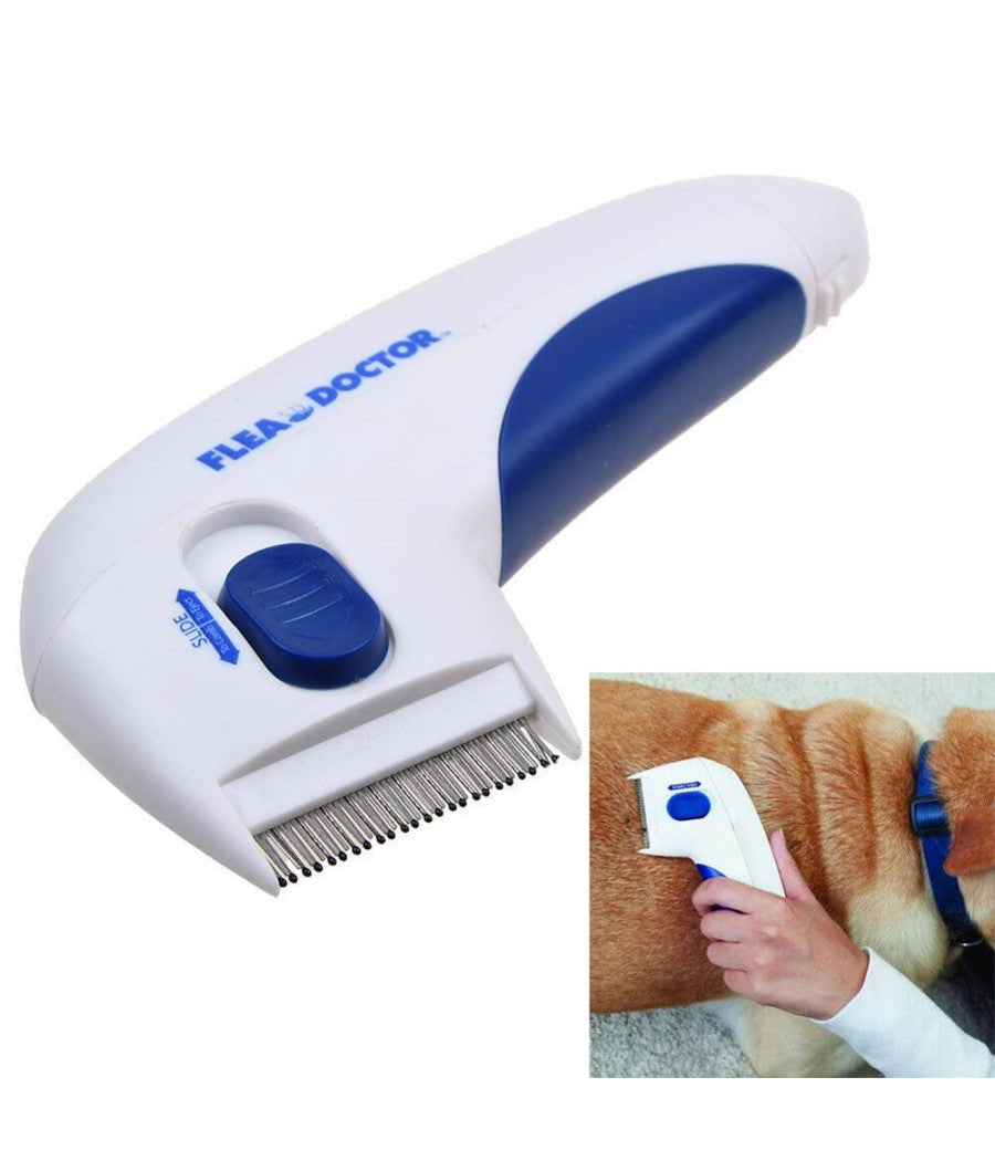 Trade Shop - Pettine Spazzola Elettrica Perfetto Per Pelo Gatto Cane Antipulci Batterie -