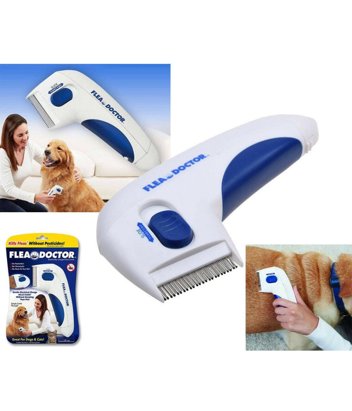 Trade Shop - Pettine Spazzola Elettrica Perfetto Per Pelo Gatto Cane Antipulci Batterie -