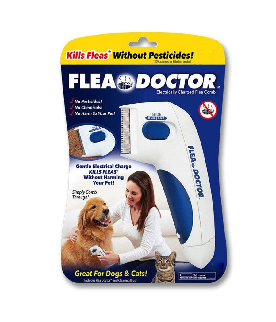 Trade Shop - Pettine Spazzola Elettrica Perfetto Per Pelo Gatto Cane Antipulci Batterie -