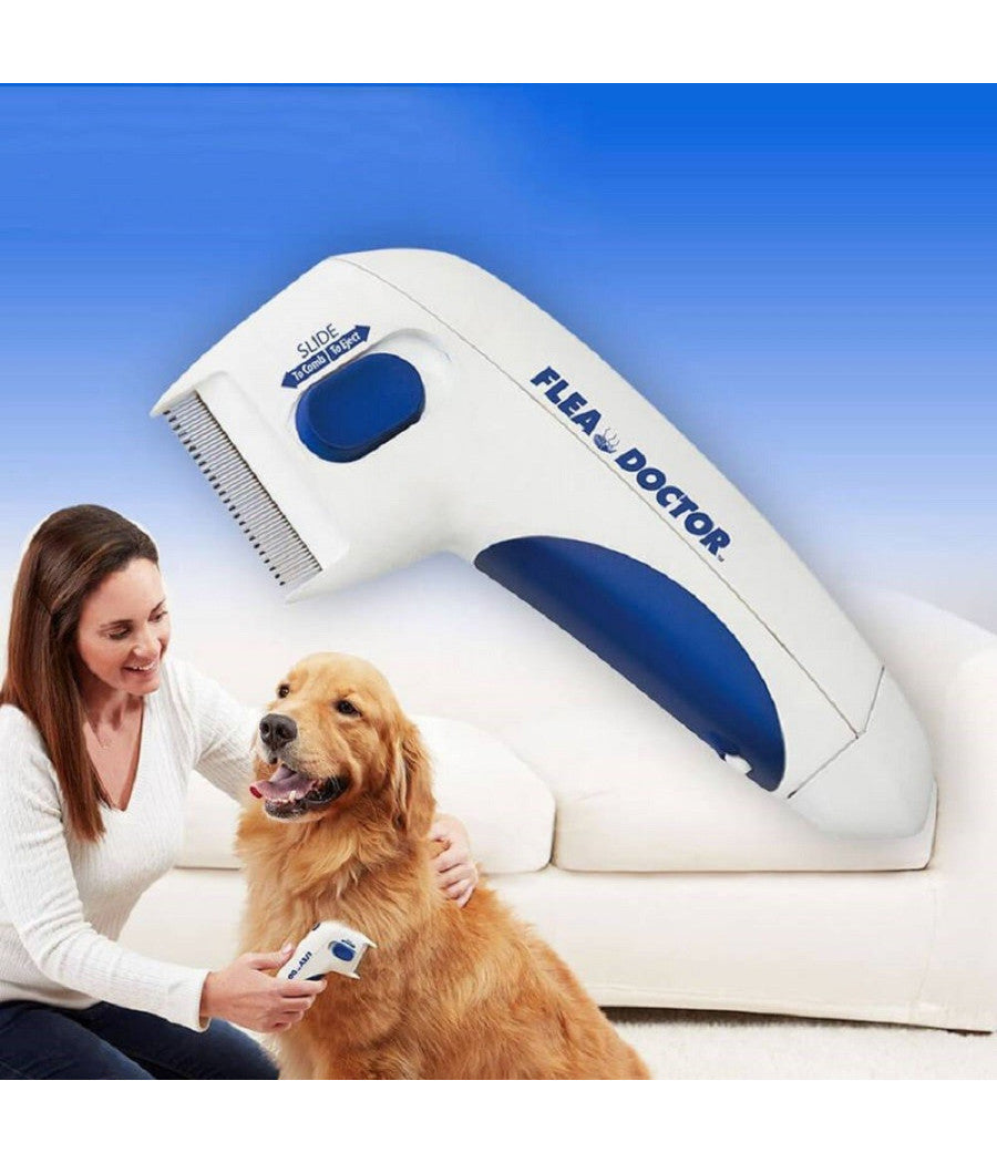 Trade Shop - Pettine Spazzola Elettrica Perfetto Per Pelo Gatto Cane Antipulci Batterie -