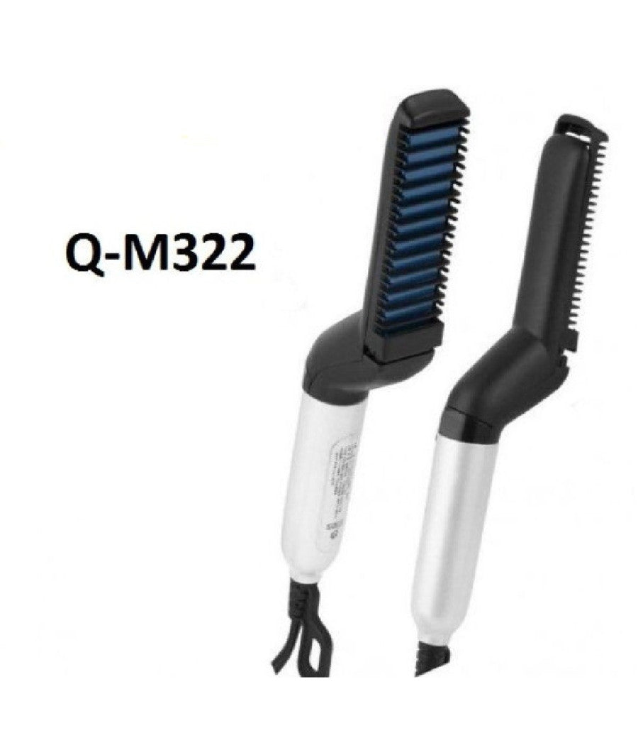 Pettine Spazzola Styling Riscaldata Uomo Per Raddrizzare Capelli Barba Q-m322         